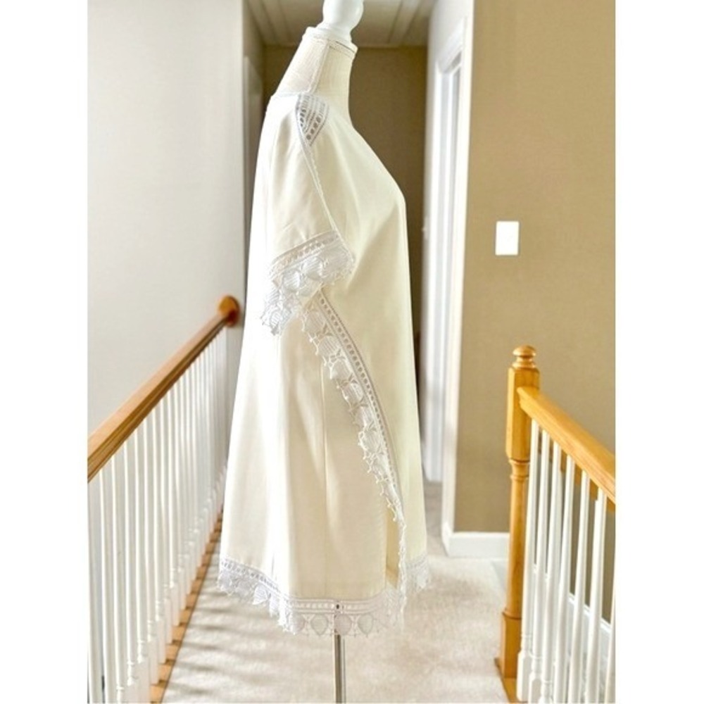 Tory Burch Marissa Ivory Cream Crochet Lace Trim Shift Dress Sz 14‎ - Picture 9 of 14